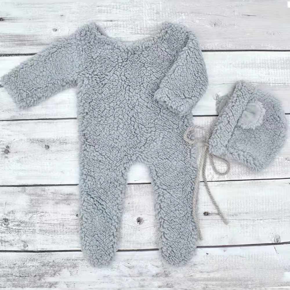 Bear romper body suit and hat (teddy bear NOT included